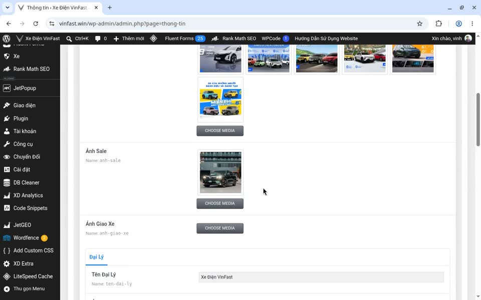 Hướng Dẫn Sử Dụng Web Ô tô 3 Phần ảnh: slider, ảnh sale, ảnh giao xe