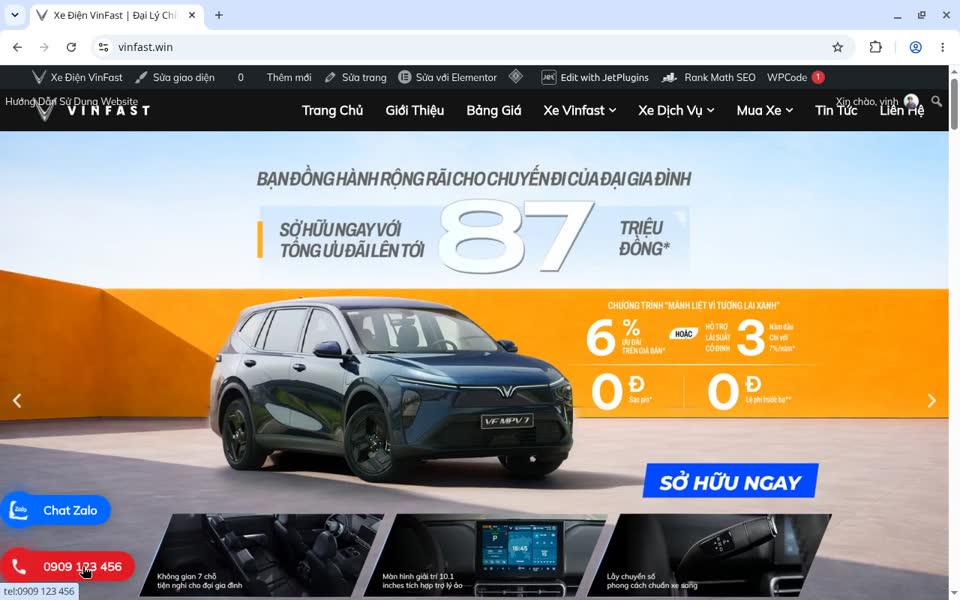 Hướng Dẫn Sử Dụng Web Ô tô 6 Ra ngoài web tải lại là thấy thay đổi
