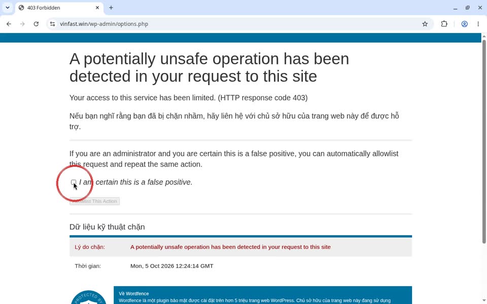 Hướng Dẫn Sử Dụng Web Ô tô 8 Tích “I am certain this is a false positive”