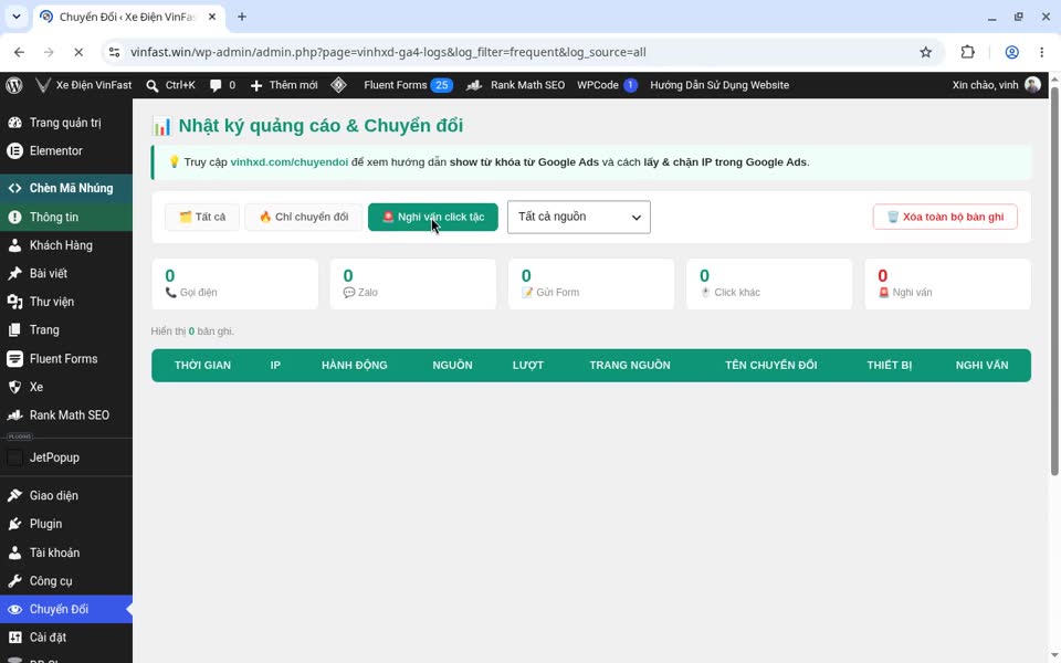 Hướng Dẫn Sử Dụng Web Ô tô 11 Tab Chỉ chuyển đổi, lọc theo nguồn