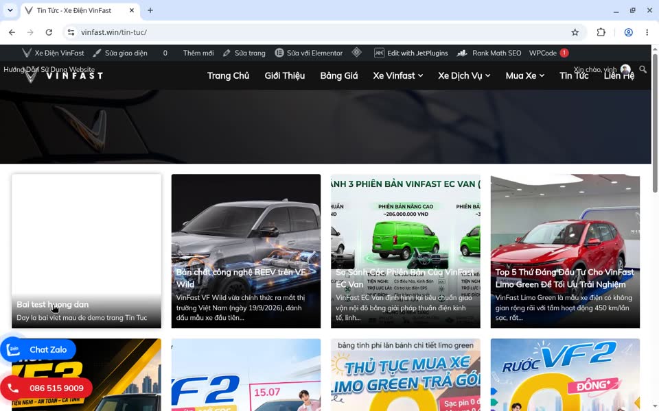 Hướng Dẫn Sử Dụng Web Ô tô 18 Bài mới hiện ở trang Tin Tức