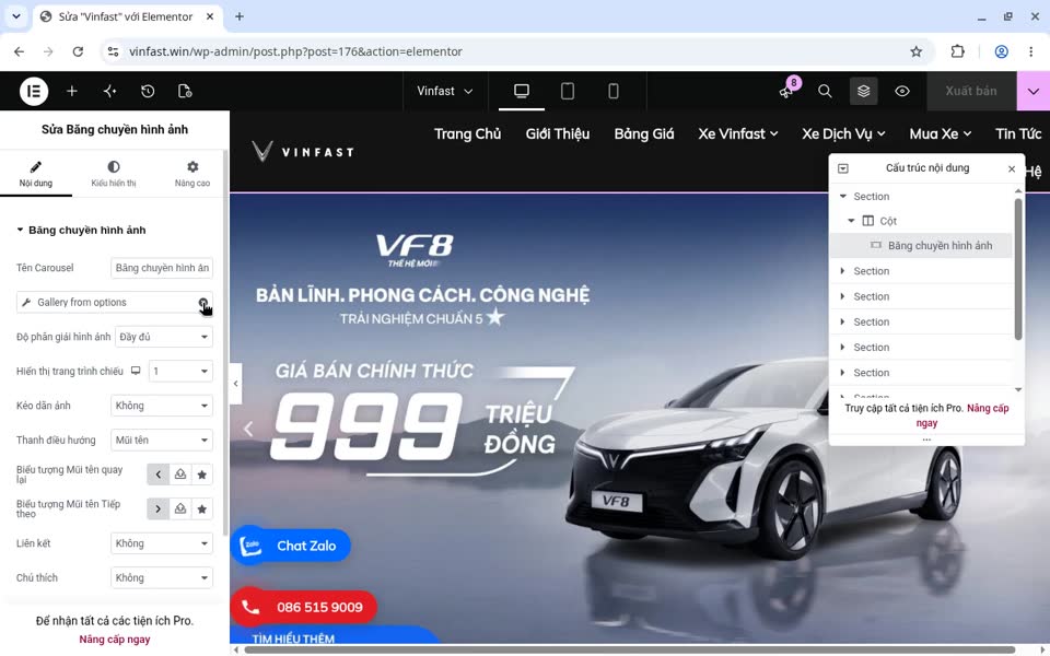 Hướng Dẫn Sử Dụng Web Ô tô 19 Slider lấy ảnh từ Thông tin